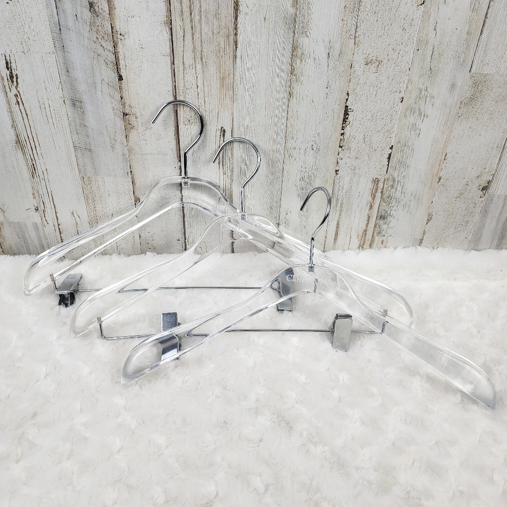 Christian Dior Acrylic Clear Suit Hangers Set of 3